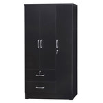 Better Home Products NW337-Black Symphony Wardrobe Armoire Closet With Two Drawers In Black