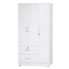 Better Home Products NW337-White Symphony Wardrobe Armoire Closet With Two Drawers In White