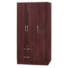 Better Home Products NW337-Mahogany Symphony Wardrobe Armoire Closet With Two Drawers Mahogany
