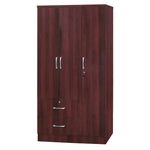 Better Home Products NW337-Mahogany Symphony Wardrobe Armoire Closet With Two Drawers Mahogany