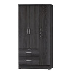 Better Home Products NW337-Gray Symphony Wardrobe Armoire Closet With Two Drawers In Gray