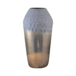 Sagebrook Home 18680-01 Glass, 14" 2-Tone Hand-Cut Vase, Metallic