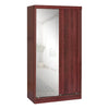 Better Home Products W40-M-Mah Mirror Wood Double Sliding Door Wardrobe In Mahogany