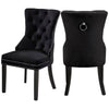Better Home Products V-Chair-Blk Lisa Velvet Upholstered Tufted Dining Chair Set In Black