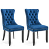 Better Home Products V-Chair-Blue Lisa Velvet Upholstered Tufted Dining Chair Set In Blue