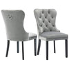 Better Home Products V-Chair-Gray Lisa Velvet Upholstered Tufted Dining Chair Set In Gray