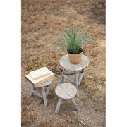 Kalalou CCHA1007 Recycled Wooden Display Stools Set of 3