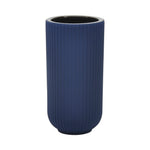 Sagebrook Home 17122-14 Ceramic, 9" Ridged Vase, Navy