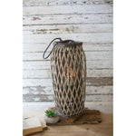 Kalalou CLUX1104 Tall Grey Square Willow Lantern