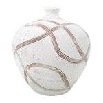 Sagebrook Home 18167-02 Ceramic, 9" Round Global Vase, White