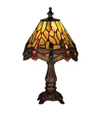 Meyda Lighting 26613 11.5"H Tiffany Hanginghead Dragonfly Mini Table Lamp