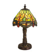 Meyda Lighting 26614 12"H Tiffany Hanginghead Dragonfly w/ Twisted Fly Mosaic Base Mini Table Lamp