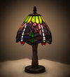 Meyda Lighting 26616 12"H Tiffany Hanginghead Dragonfly W/Mosaic Base Mini Table Lamp