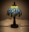 Meyda Lighting 26617 12"H Tiffany Hanginghead Dragonfly W/Mosaic Base Mini Table Lamp