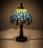 Meyda Lighting 26617 12"H Tiffany Hanginghead Dragonfly W/Mosaic Base Mini Table Lamp