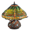 Meyda Lighting 26681 17"H Tiffany Dragonfly w/Tiffany Mosaic Base Table Lamp