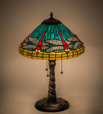 Meyda Lighting 26682 21"H Tiffany Dragonfly w/ Twisted Fly Mosaic Base Table Lamp