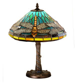 Meyda Lighting 26683 16"H Tiffany Dragonfly w/ Twisted Fly Mosaic Base Accent Lamp