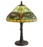 Meyda Lighting 27158 16"H Tiffany Dragonfly w/ Twisted Fly Mosaic Base Accent Lamp