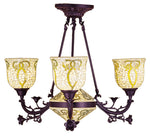 Meyda Lighting 27374 29"W Seed Mosaic 3 Arm Chandelier