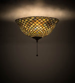 Meyda Lighting 27437 16"W Tiffany Fishscale Flushmount Ceiling Light