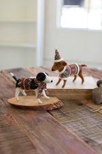 Kalalou CHB2187 Felt Christmas Dogs Set of 2