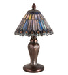 Meyda Lighting 27560 12"H Tiffany Jeweled Peacock Mini Table Lamp.602