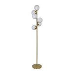 Sagebrook Home 51214-02 Glass 72" Frosted Globe Floor Lamp, Gold