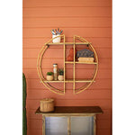 Kalalou CHYK1188 Round Metal and Faux Bamboo Detail Wall Shelf