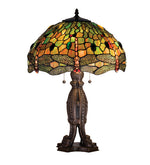 Meyda Lighting 28527 24.5"H Tiffany Hanging head Dragonfly Table Lamp