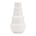 Sagebrook Home 17420-01 Ceramic, 11", Ring Pattern Vase, White