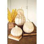 Kalalou CFAN1052 Natural Wood Pumpkins Set of 3