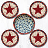 Earth Rugs CNB-15 Red Star Coasters in a Basket 5``x5``