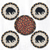 Earth Rugs CNB-43 Black Bear Coasters in a Basket 5``x5``