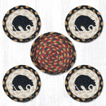 Earth Rugs CNB-43 Black Bear Coasters in a Basket 5``x5``