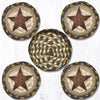 Earth Rugs CNB-51 Gold Star Coasters in a Basket 5``x5``