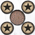 Earth Rugs CNB-99 Black Star Coasters in a Basket 5``x5``