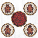 Earth Rugs CNB-111 Gingerbread Man Coasters in a Basket 5``x5``