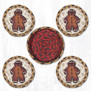 Earth Rugs CNB-111 Gingerbread Man Coasters in a Basket 5``x5``