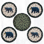 Earth Rugs CNB-116 Mama & Baby Bear Coasters in a Basket 5``x5``