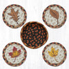 Earth Rugs CNB-222 Fall Harvest Leaf Coasters in a Basket 5``x5``