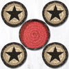 Earth Rugs CNB-238 Black Star Coasters in a Basket 5``x5``