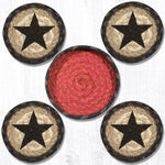 Earth Rugs CNB-238 Black Star Coasters in a Basket 5``x5``