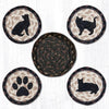 Earth Rugs CNB-313 Porch Cat Coasters in a Basket 5``x5``