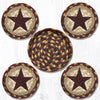 Earth Rugs CNB-357 Burgundy Star Coasters in a Basket 5``x5``