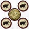 Earth Rugs CNB-395 Cabin Bear Coasters in a Basket 5``x5``