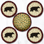 Earth Rugs CNB-395 Cabin Bear Coasters in a Basket 5``x5``