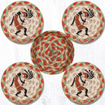 Earth Rugs CNB-466 Kokopelli Coasters in a Basket 5``x5``