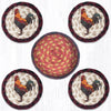 Earth Rugs CNB-471 Rustic Rooster Coasters in a Basket 5``x5``