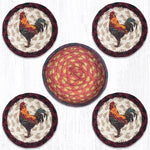 Earth Rugs CNB-471 Rustic Rooster Coasters in a Basket 5``x5``